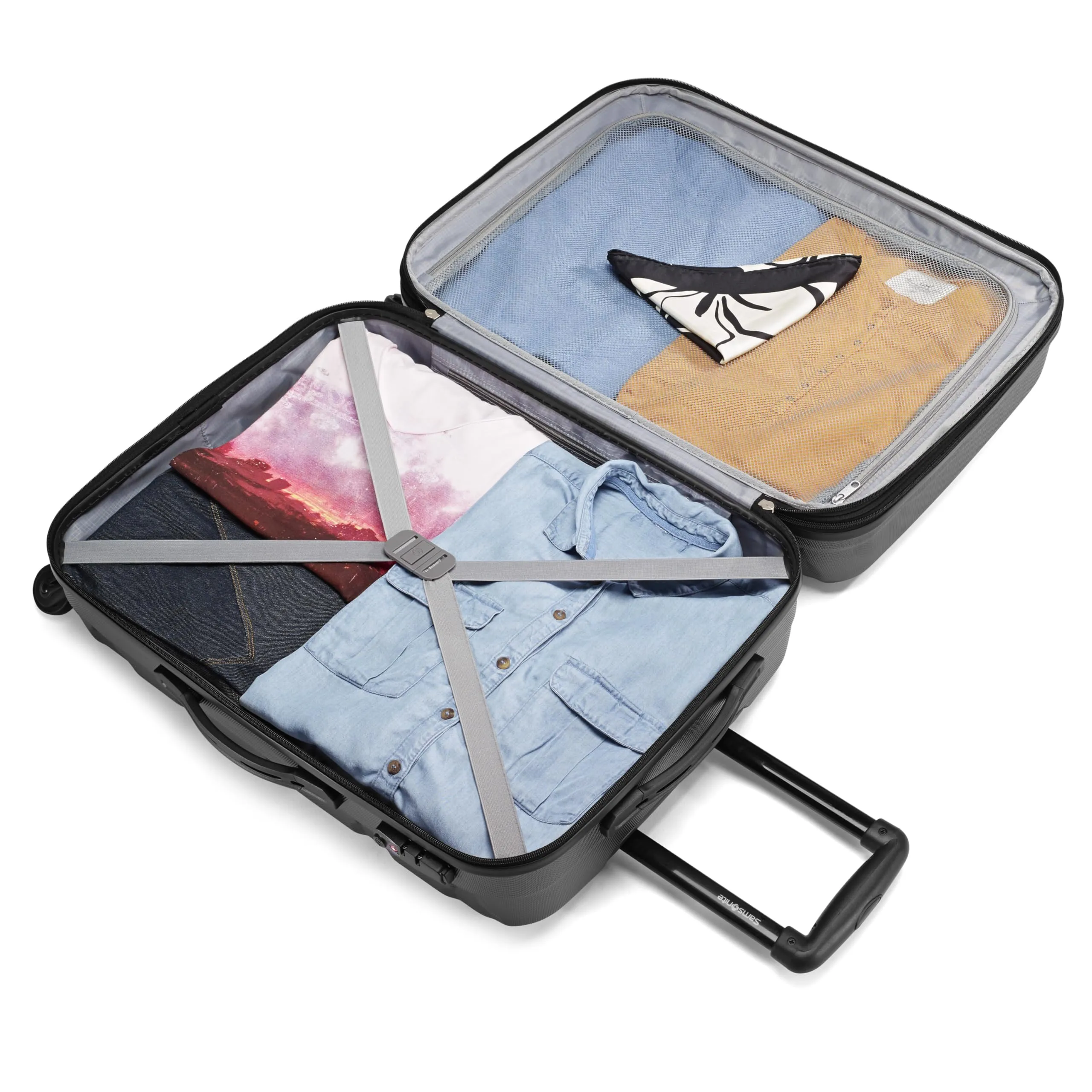 Samsonite Omni PC Hardside Expandable Spinner Luggage 24 Inch Black