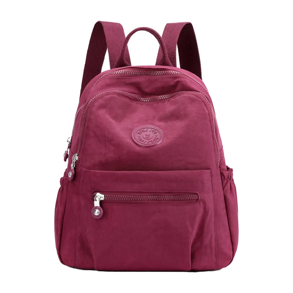 Small Nylon Ladies Travel Backpacks Women Shopping Backpack Red