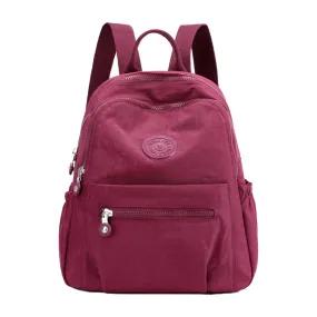 Small Nylon Ladies Travel Backpacks Women Shopping Backpack Red