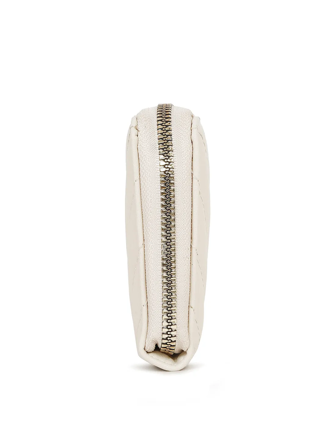 Stylish Beige Clutch Hand Purse for Women with Zipper Closure