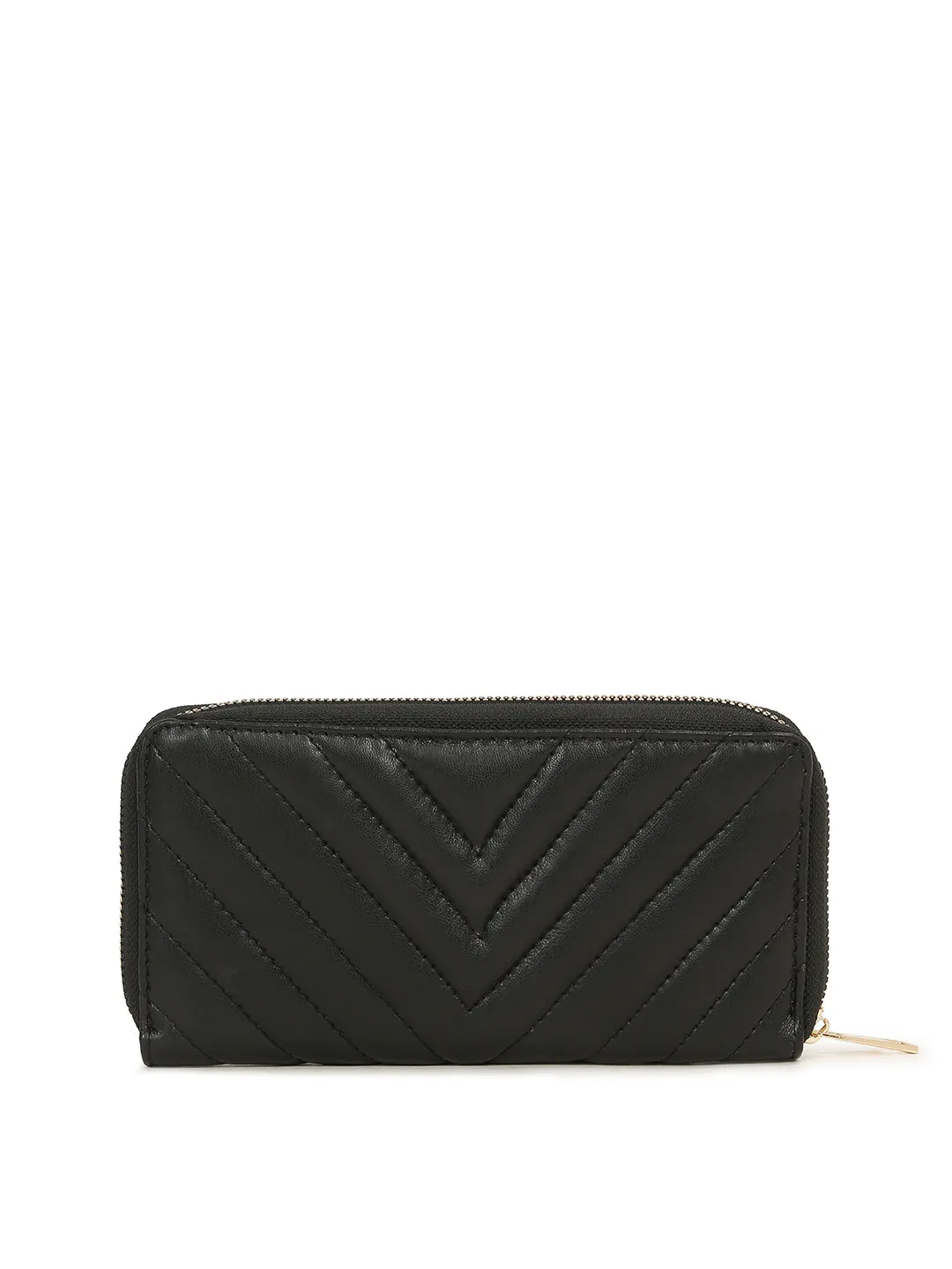 Stylish Black Clutch Hand Purse for Women with Zipper Closure