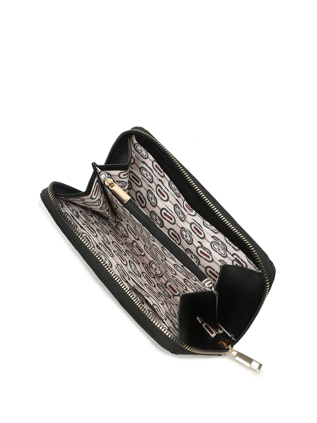 Stylish Black Clutch Hand Purse for Women with Zipper Closure