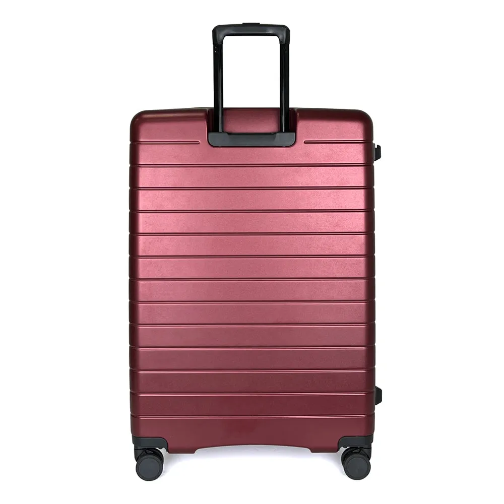 turaco 25" Silent Double Wheel Expandable Polycarbonate Hard Case Luggage with Anti-Theft Zipper & TSA Lock - RED