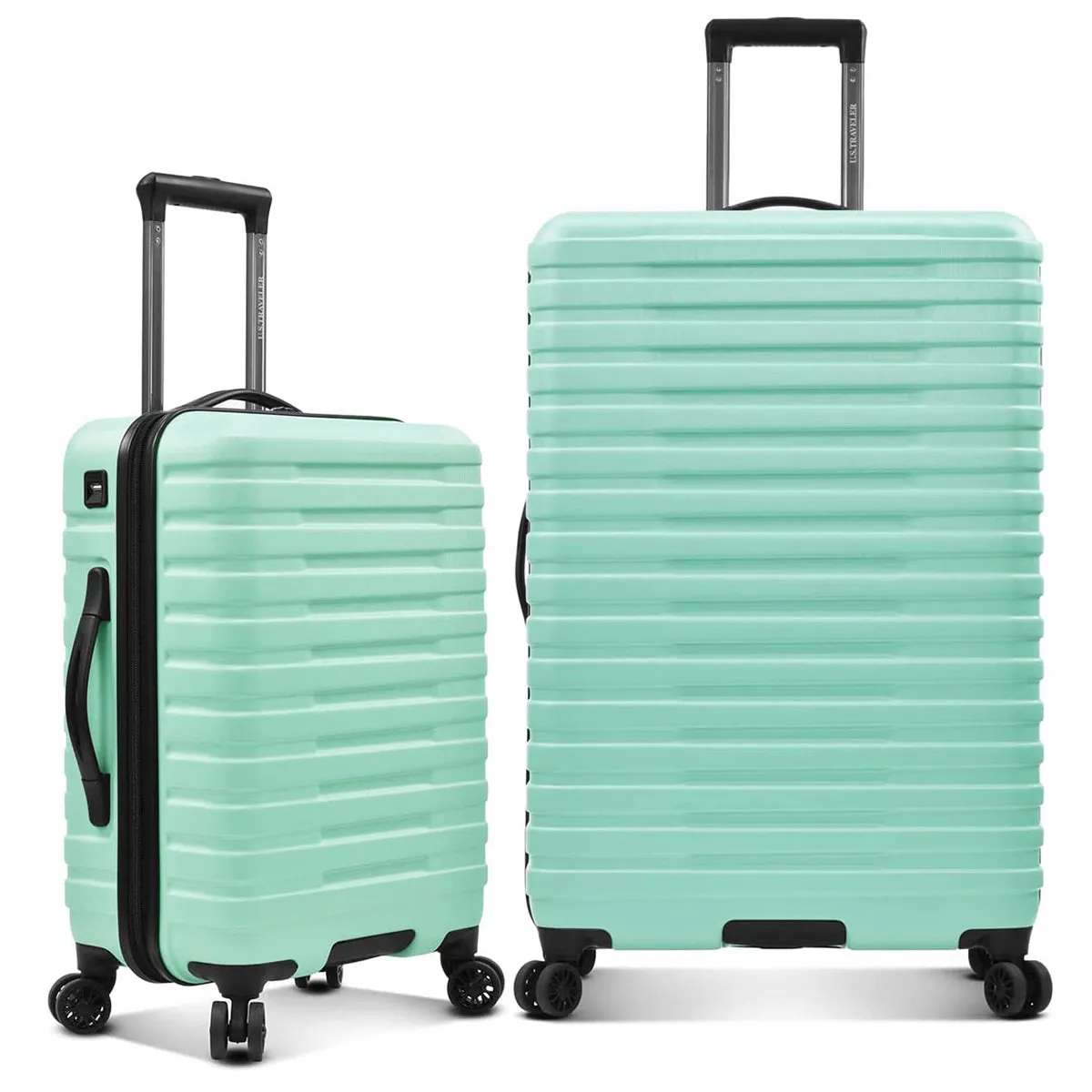 U.S. Traveler Boren Hardside Spinner Luggage With Aluminum Handle, 2-Piece Set