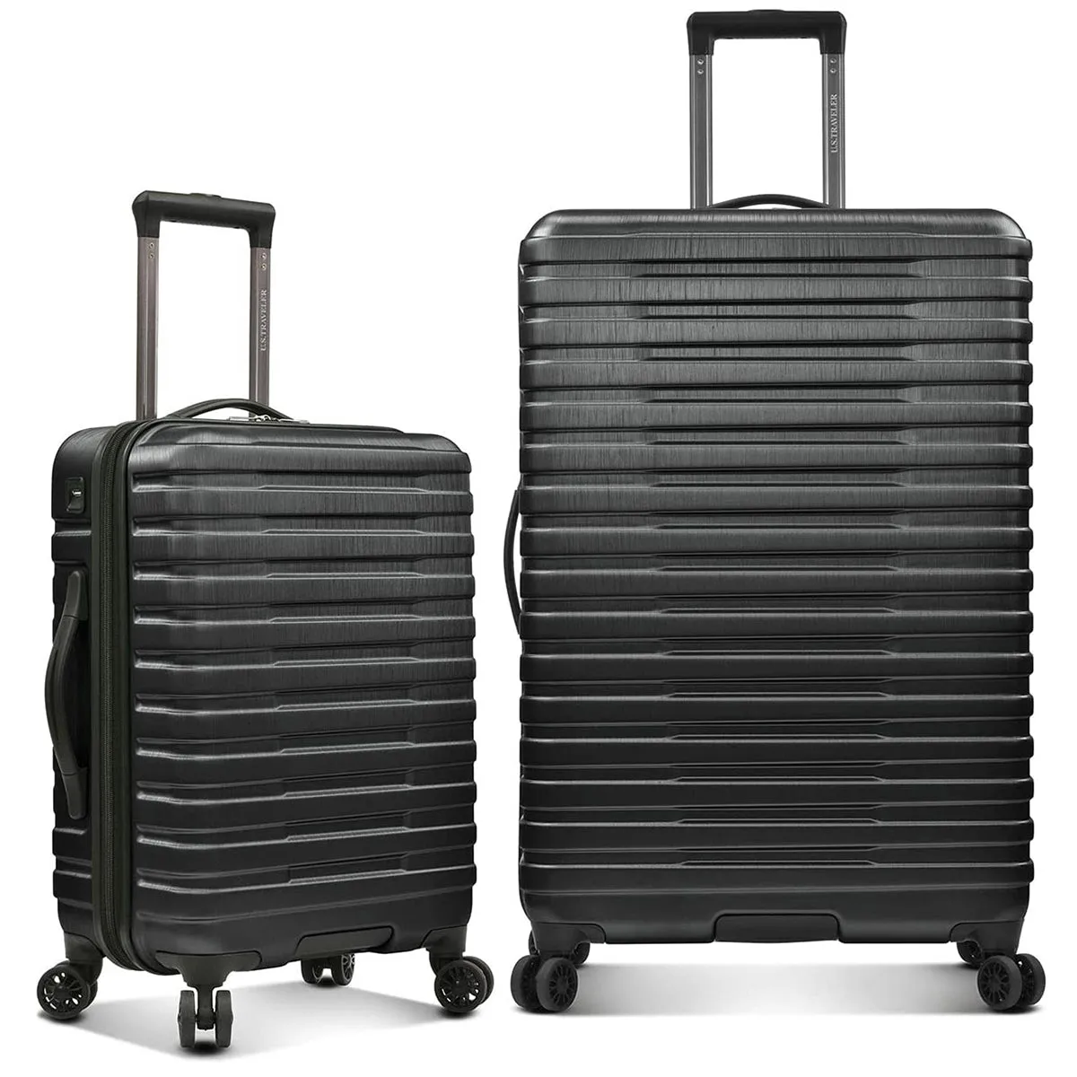 U.S. Traveler Boren Hardside Spinner Luggage With Aluminum Handle, 2-Piece Set