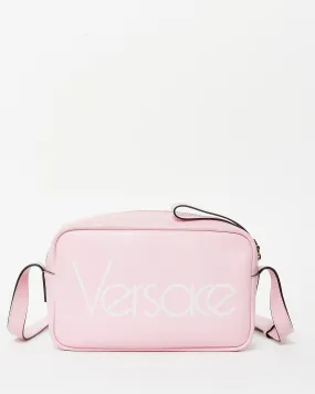 Versace Pink Leather Logo Camera Crossbody Bag
