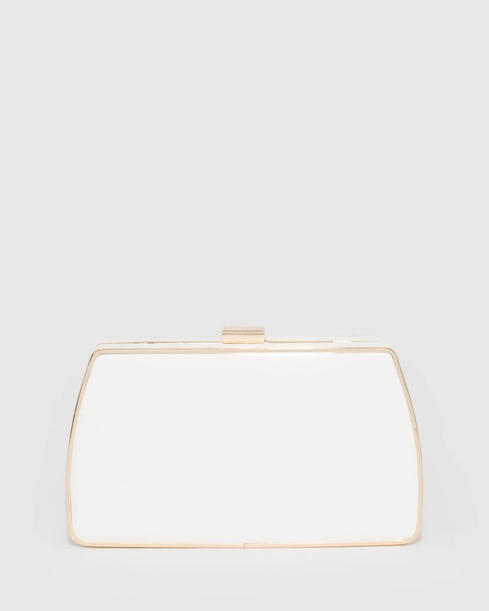 White Claudette Hardcase Clutch Bag