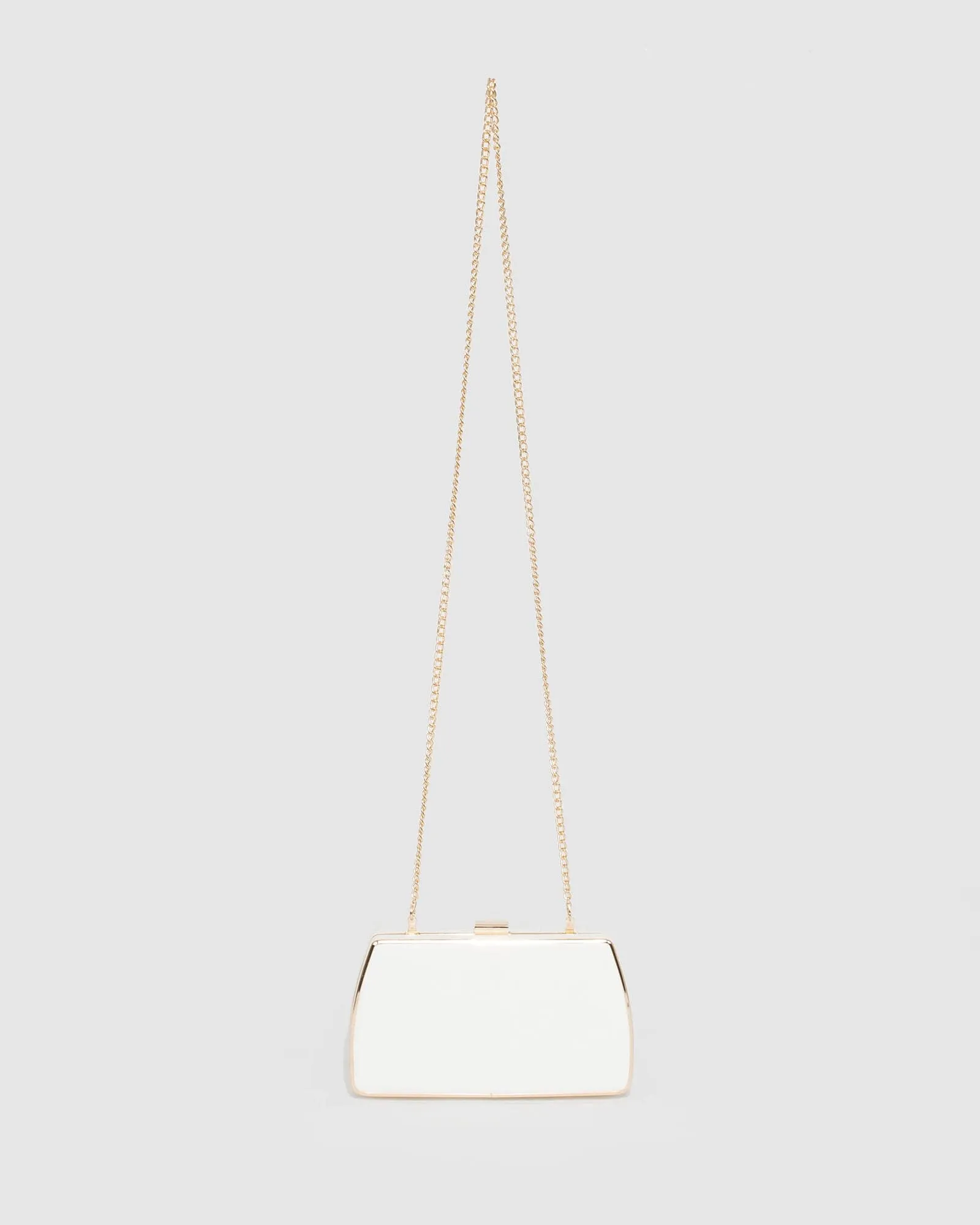 White Claudette Hardcase Clutch Bag